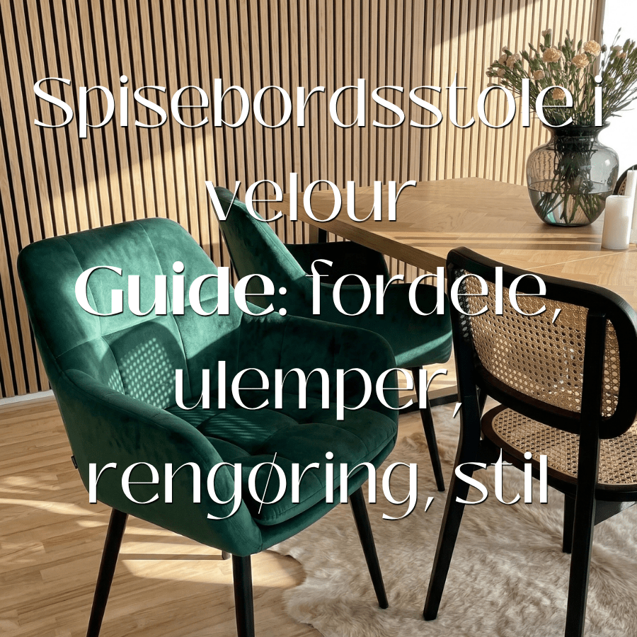 Spisebordsstole i velour: Din komplette guide til fordele, ulemper, rengøring og stil