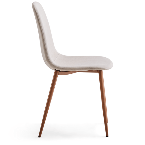 Anna spisebordsstol - beige tekstil med egelook