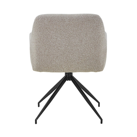 Ofelia Spisebordsstol - Beige Boucle Med Drejefunktion 360 Grader