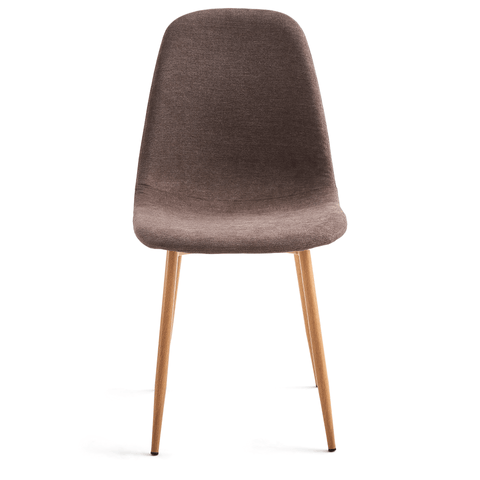 Anna spisebordsstol - brun tekstil med egelook