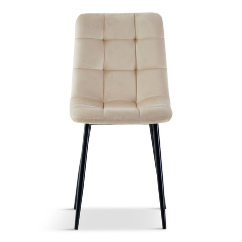 Jessi spisebordsstol - beige velour med sorte metalben
