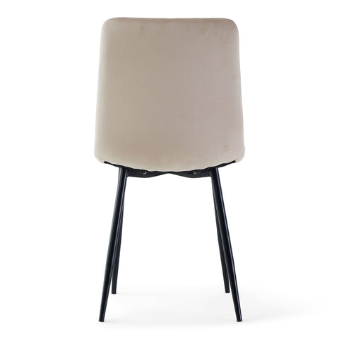 Jessi spisebordsstol - beige velour med sorte metalben
