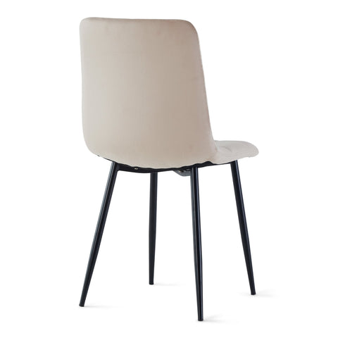 Jessi spisebordsstol - beige velour med sorte metalben