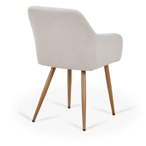 Jenna spisebordstol - beige tekstil med egelook