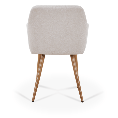 Jenna spisebordstol - beige tekstil med egelook