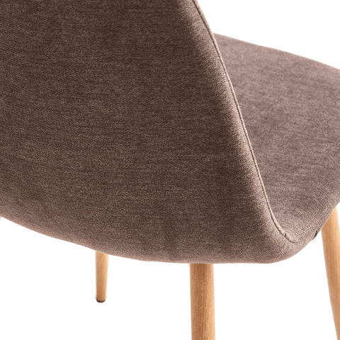 Anna spisebordsstol - brun tekstil med egelook
