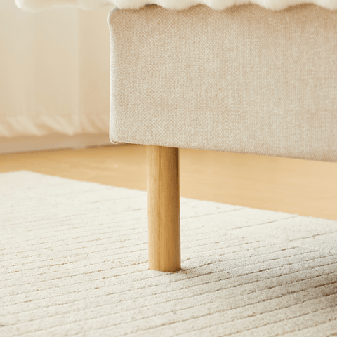 Premium boxmadras seng i beige med 90x200 cm med 7 cm topmadras i memoryskum ekskl. ben