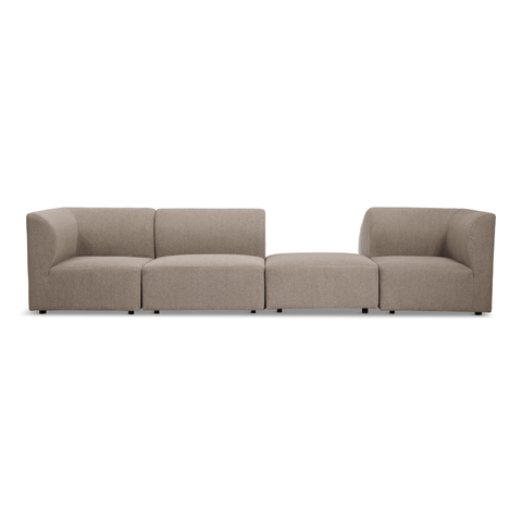 Emilia modulsofa i sand 3 moduler højre- og venstrevendt chaiselong L: 243 X D: 158 X H: 72 cm