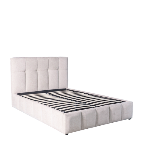 Romeo sengeramme med opbevaring 140x200 cm i beige tekstil