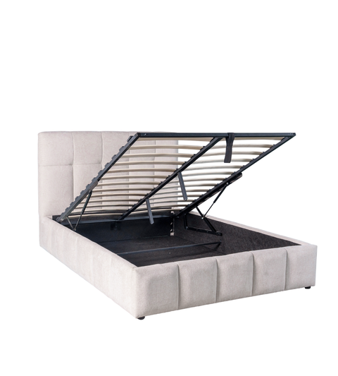 Romeo sengeramme med opbevaring 140x200 cm i beige tekstil