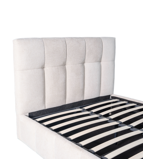 Romeo sengeramme med opbevaring 140x200 cm i beige tekstil