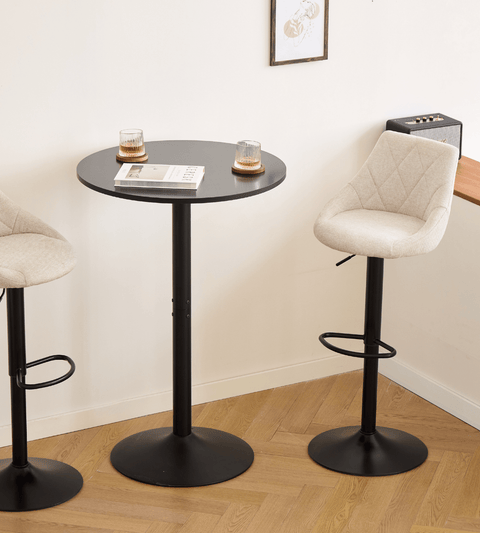 Cassie - beige justerbar barstol med drejefunktion 360 grader