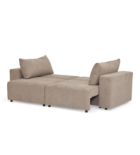 Noelle sovesofa i sand tekstil