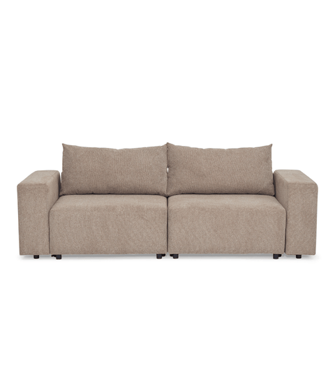 Noelle sovesofa i sand tekstil