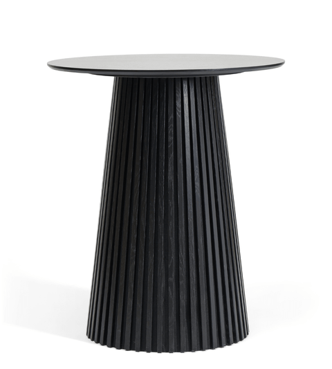 Lewis lamel barbord i sort med søjlefod - 90x105 cm