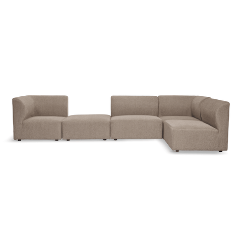 Emilia modulsofa i sand 4 moduler med højre- og venstrevendt chaiselong L: 328 X D: 158 X H: 72 cm