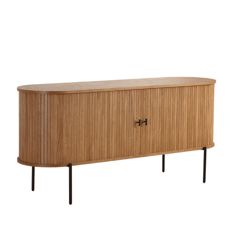 Florence jalousi skab med lameller i eg 160x45x75 cm