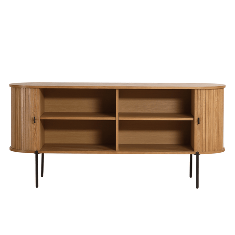 Florence jalousi skab med lameller i eg 160x45x75 cm