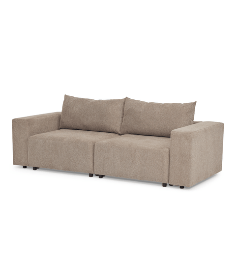 Noelle sovesofa i sand tekstil