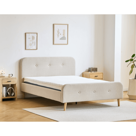 Christian sengeramme i beige 180x200 cm ekskl. sengelameller og madrasser