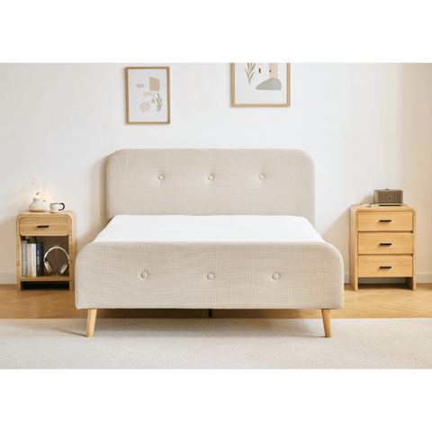 Premium Christian seng i beige 180x200 cm inkl. sengelameller og madrasser