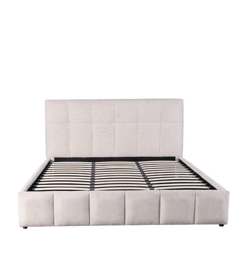 Romeo sengeramme med opbevaring 180x200 cm i beige tekstil