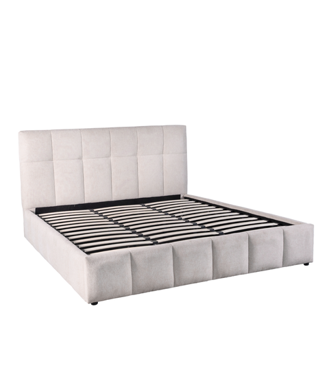 Romeo sengeramme med opbevaring 180x200 cm i beige tekstil