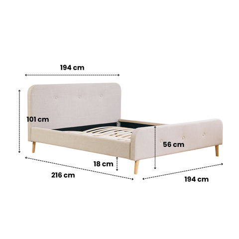 Christian sengeramme i grå 180x200 cm ekskl. sengelameller og madrasser