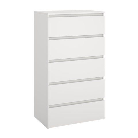 Maise kommode H:114 x B:65 x D:41 cm med 5 skuffer i hvid