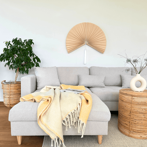 Brandy - højrevendt u-sofa i beige med chaiselong -  L: 366 x D: 211 x H: 80 cm