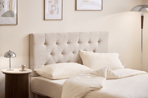 Nia sengegavl 180x63 cm i beige tekstil