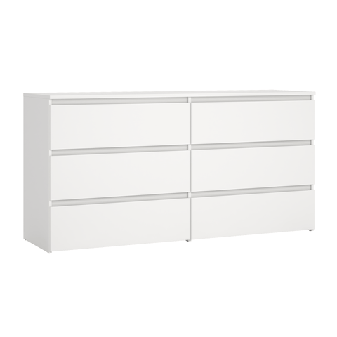 Maise kommode H:70 x B:138 x B:41 cm med 6 skuffer i hvid