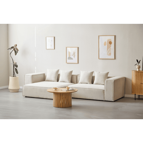 Hailey - Venstrevendt chaiselong modulsofa i beige med 2 moduler L: 294 X D: 148 X H: 65 cm