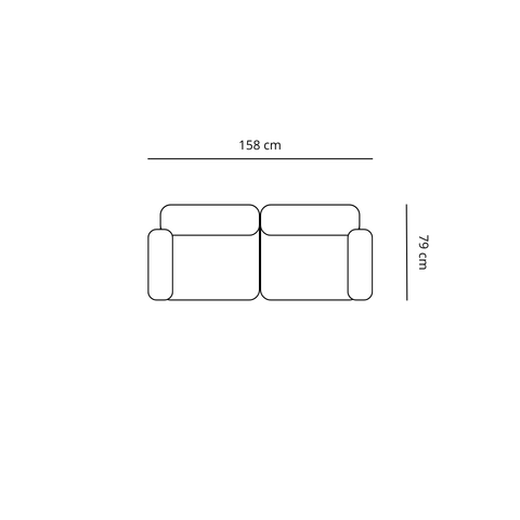 Emilia modulsofa i sand 2 moduler L: 158 X D: 79 X H: 72 cm