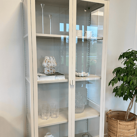 Herman glas skænk/vitrineskab - Beige metal 80x40x105 cm
