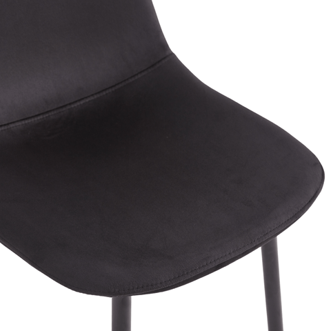 Anna spisebordsstol - polstret sort velour