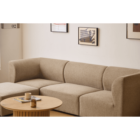 Emilia modulsofa i sand 3 moduler højre- og venstrevendt chaiselong L: 243 X D: 158 X H: 72 cm