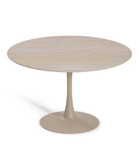 Diego spisebord beige stenlook Ø120 cm