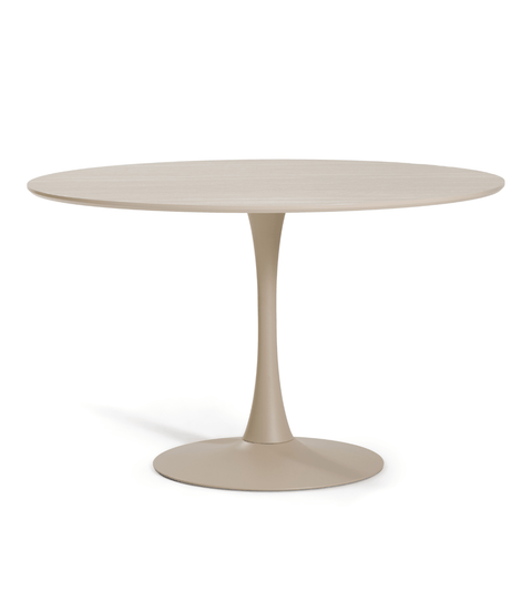 Diego spisebord beige stenlook Ø120 cm