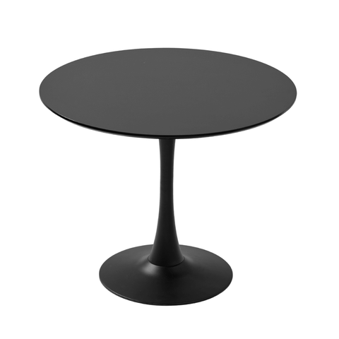 Diego rundt spisebord i sort med trompetfod Ø90 cm
