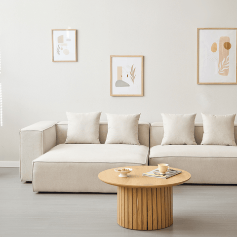 Hailey - Venstrevendt chaiselong modulsofa i beige med 2 moduler L: 294 X D: 148 X H: 65 cm
