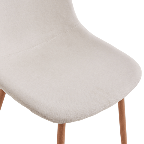 Anna spisebordsstol - beige tekstil med egelook
