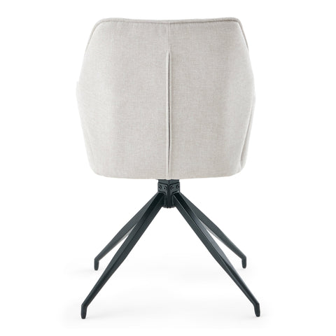 Minna Spisebordsstol - beige tekstil med drejefunktion 360 grader