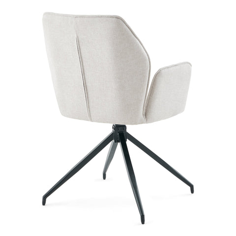 Minna Spisebordsstol - beige tekstil med drejefunktion 360 grader