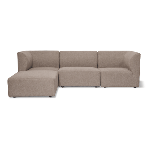 Emilia modulsofa i sand 3 moduler højre- og venstrevendt chaiselong L: 243 X D: 158 X H: 72 cm