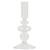 Chicka lysestage glas lyserød 21 cm