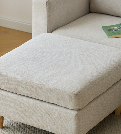 Hildur - puf i beige L: 66 x B: 66 x H: 43 cm