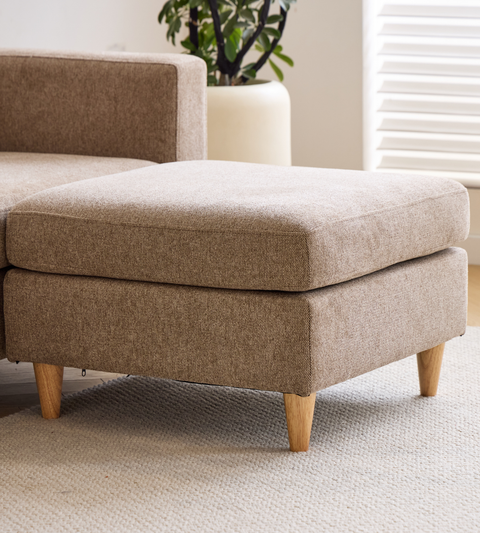 Hildur - puf i sand L: 66 x B: 66 x H: 43 cm