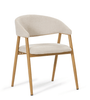 Ebba spisebordsstol - Beige tekstil med ben i egelook