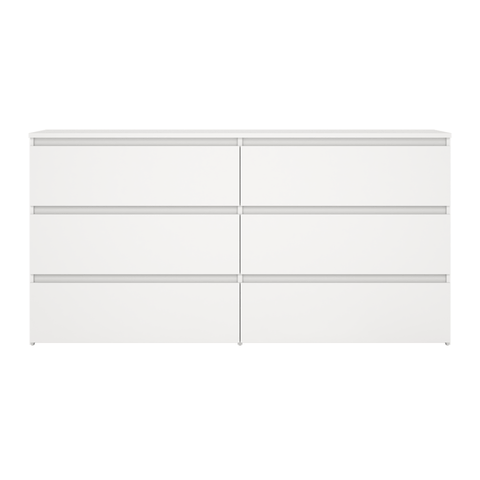 Maise kommode H:70 x B:138 x B:41 cm med 6 skuffer i hvid